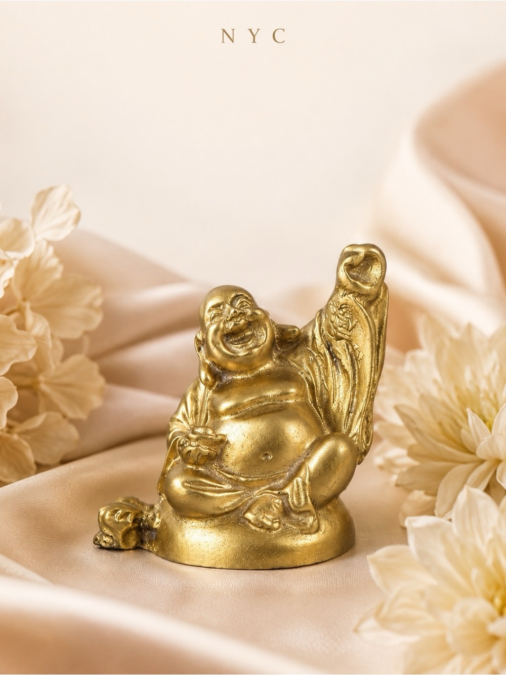 Gold Laughing Buddha Figurine